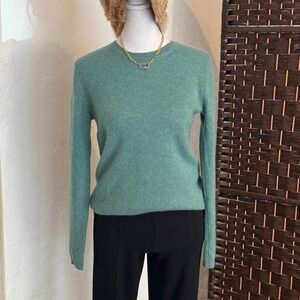 TAHARI Pure Luxe 100% Cashmere Sweater Vibrant Green/Turquoise Size XS